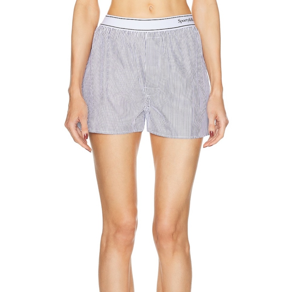 Sporty & Rich Navy Pinstripe Boxer Shorts
